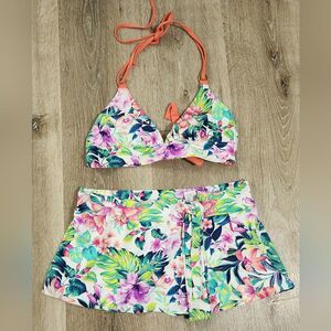 Tommy Bahama Womens 2 Piece Floral Top Bikini Bottom Swimsuit Size XS